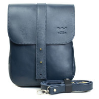 Сумка чоловіча шкіряна The Wings MINI BAG синя