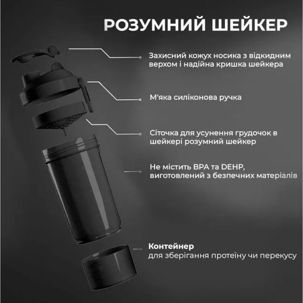 Шейкер спортивний SmartShake Slim 500 мл Neon Pink (10253201)