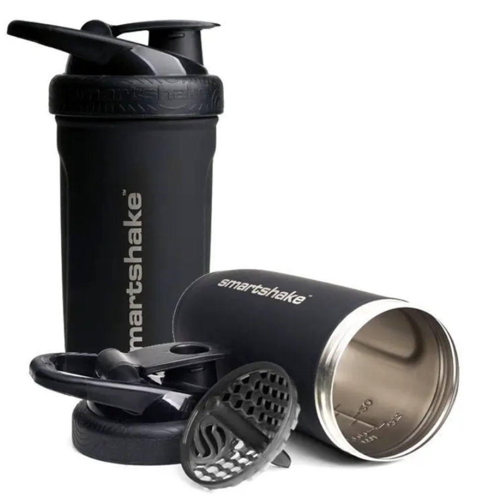 Шейкер спортивний SmartShake металевий Reforce Stainless Steel 30oz/900 мл Black (11150103)
