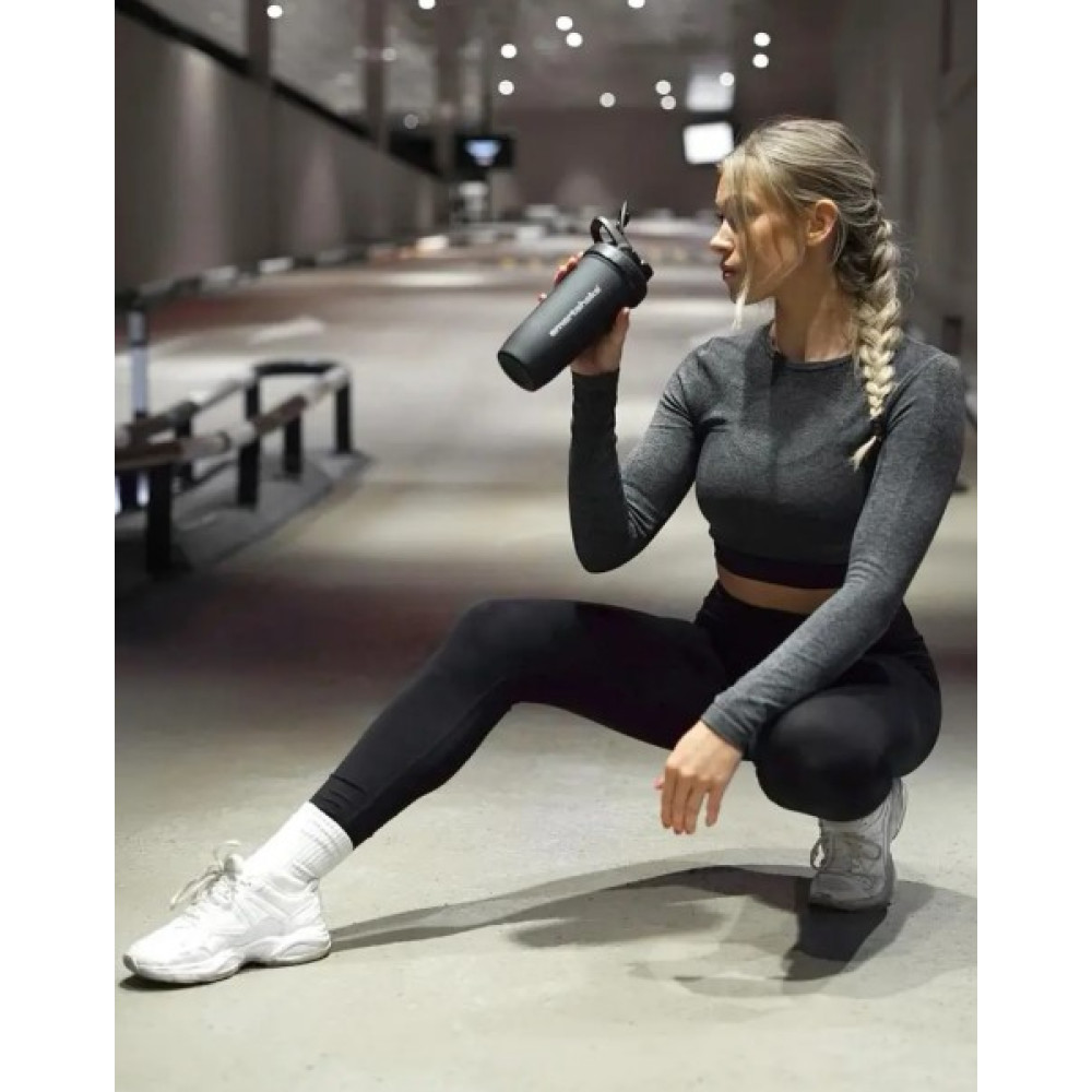 Шейкер спортивний SmartShake металевий Reforce Stainless Steel 30oz/900 мл Black (11150103)