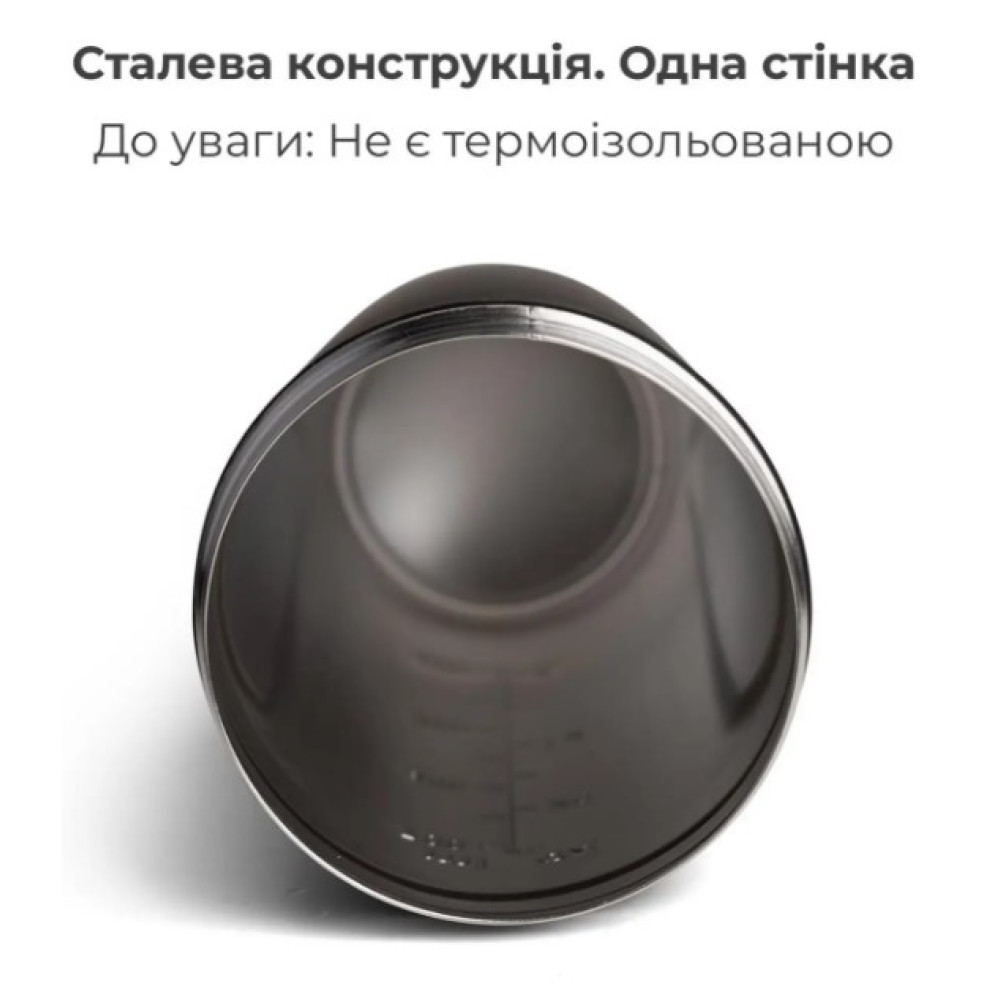 Шейкер спортивний SmartShake металевий Reforce Stainless Steel 30oz/900 мл Black (11150103)
