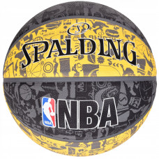 М'яч баскетбольний Spalding NBA Graffiti Outdoor Grey/Yellow Size 7 (3001551011517)