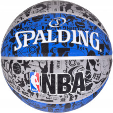 М'яч баскетбольний Spalding NBA Graffiti Outdoor Grey/Blue Size 7 (83176Z)