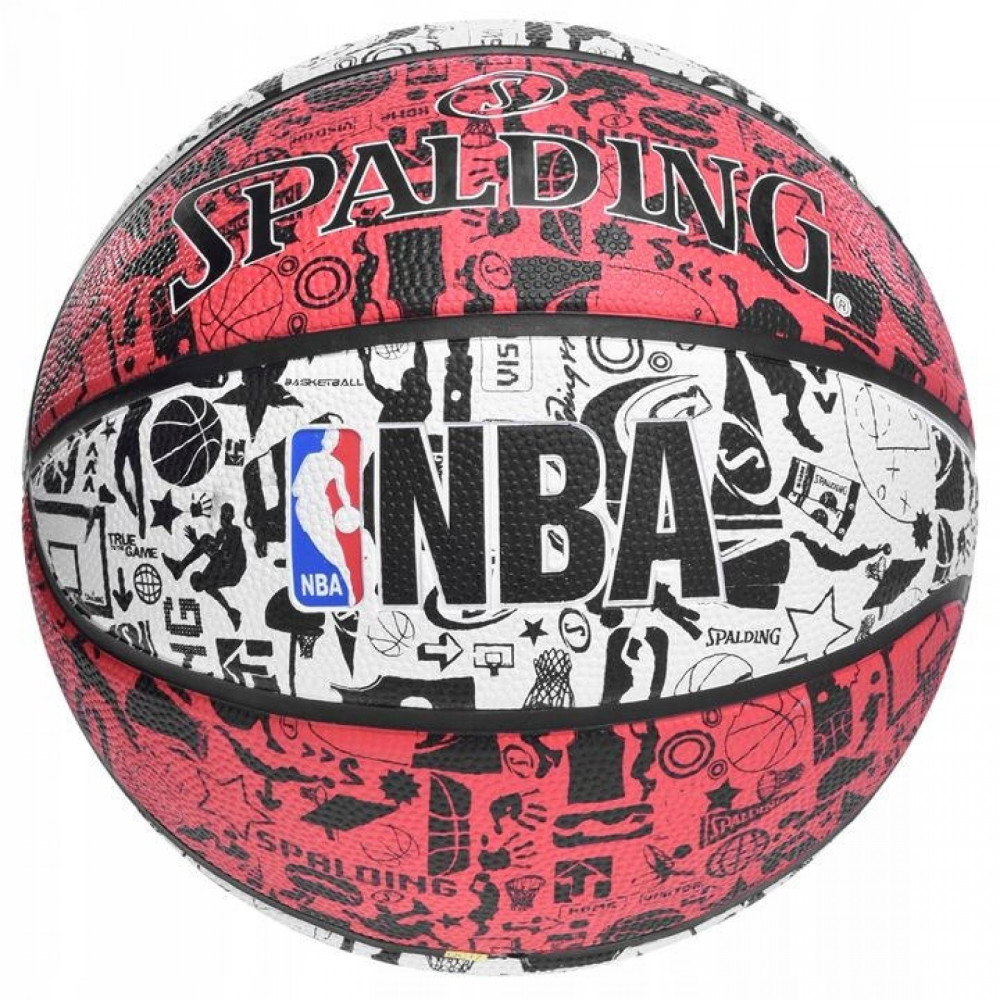 М'яч баскетбольний Spalding NBA Graffiti Outdoor White/Red Size 7 (83574Z)