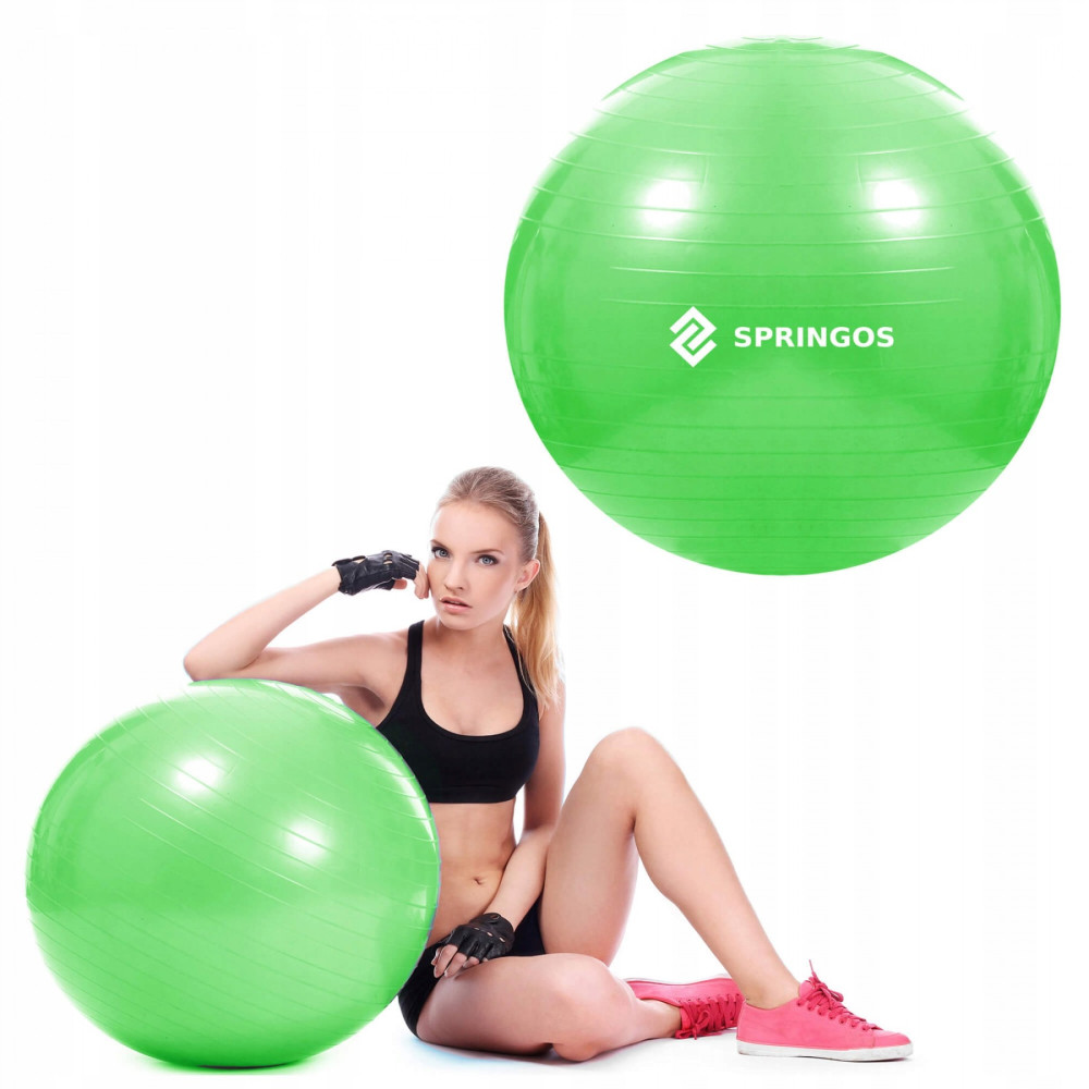 М'яч для фітнесу (фітбол) SportVida 65 см Anti-Burst Green (FB0007)