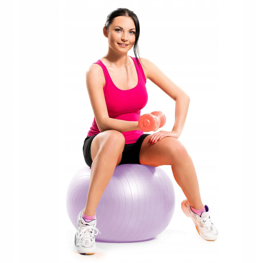 М'яч для фітнесу (фітбол) SportVida 65 см Anti-Burst Violet (FB0011)