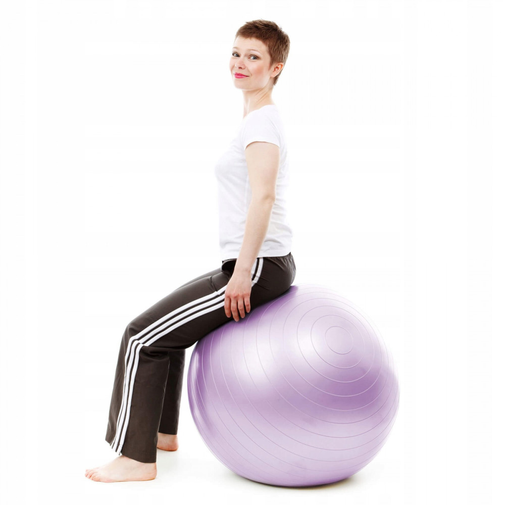 М'яч для фітнесу (фітбол) SportVida 65 см Anti-Burst Violet (FB0011)