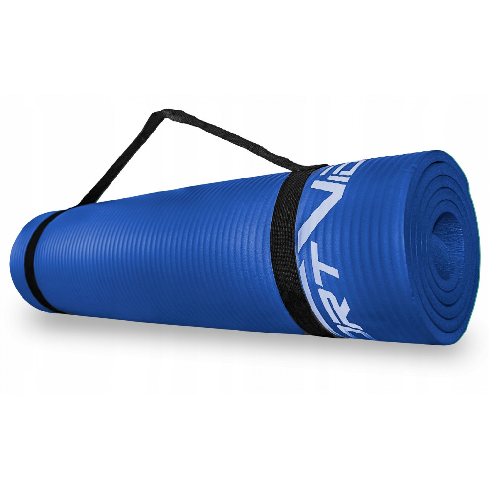 Коврик (мат) для йоги та фітнесу SportVida NBR 1 см Blue (SV-HK0069)