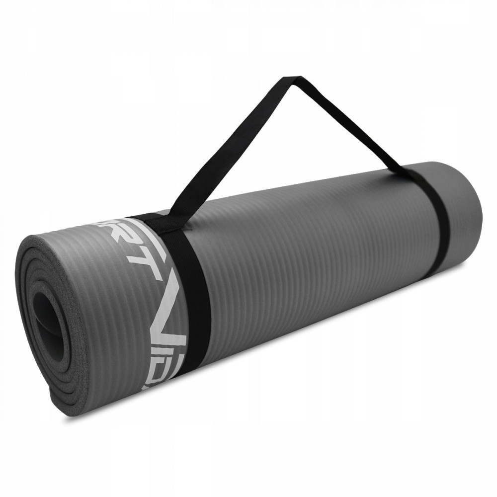 Коврик для йоги и фитнеса SportVida NBR 1 см Grey (SV-HK0247)