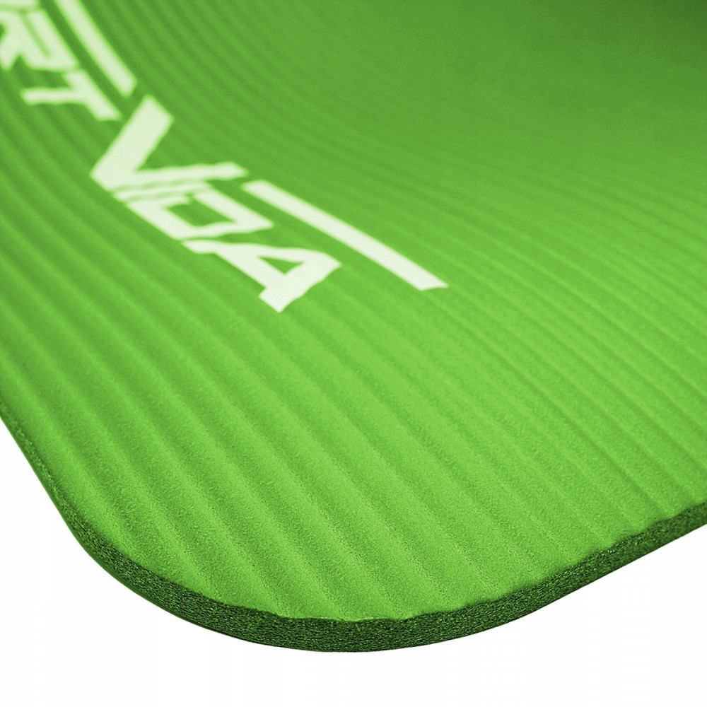 Коврик (мат) для йоги та фітнесу SportVida NBR 1.5 см Green (SV-HK0250)