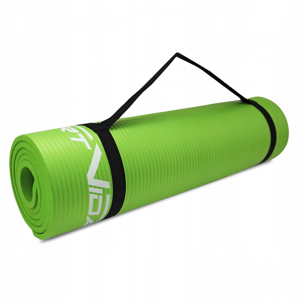 Коврик (мат) для йоги та фітнесу SportVida NBR 1.5 см Green (SV-HK0250)