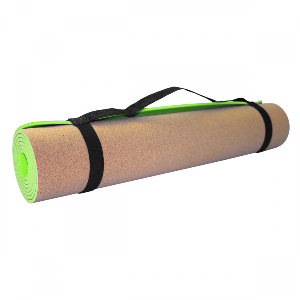 Коврик (мат) для йоги та фітнесу SportVida TPE+Cork 0.4 см (SV-HK0317)