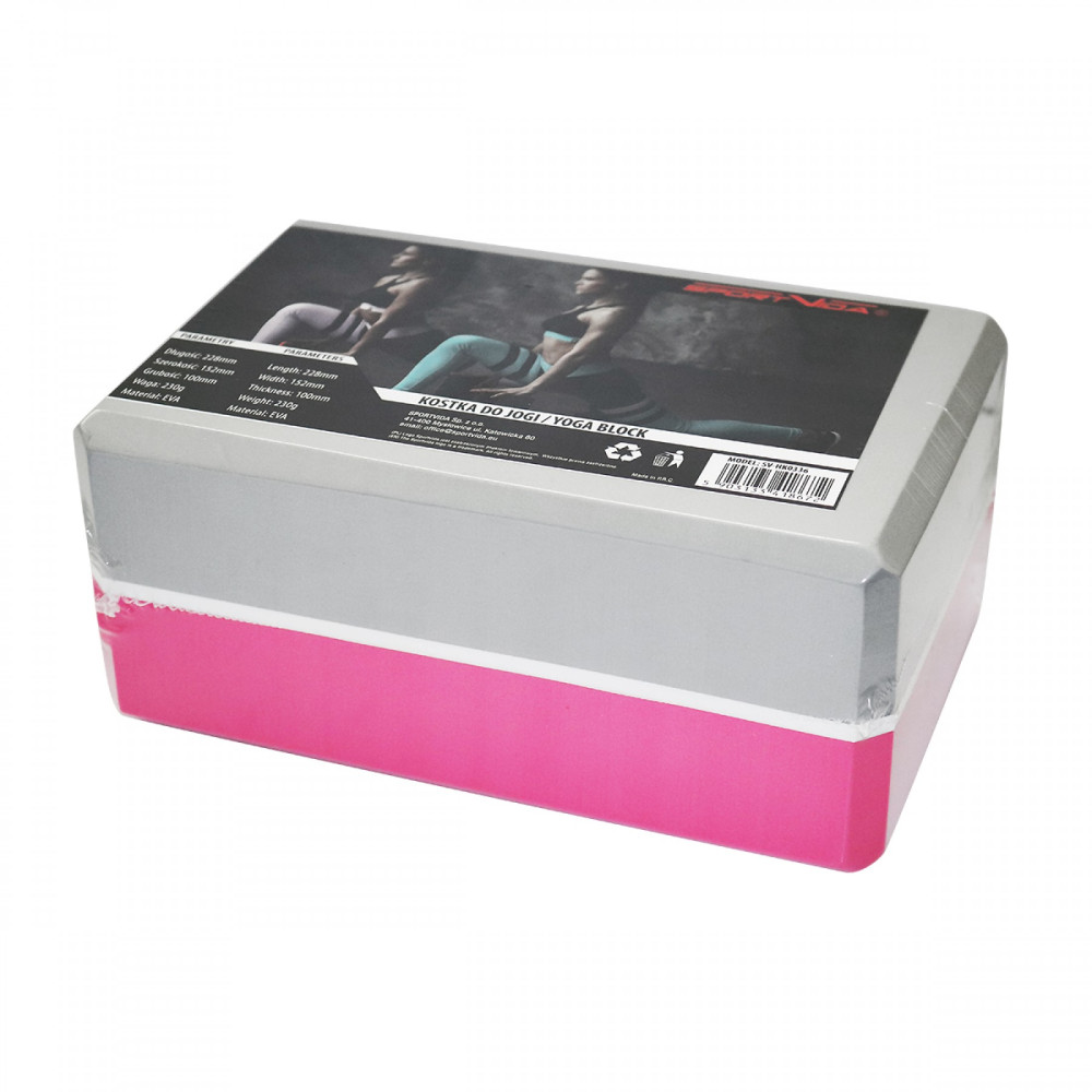 Блок для йоги SportVida Pink/Grey (SV-HK0336)
