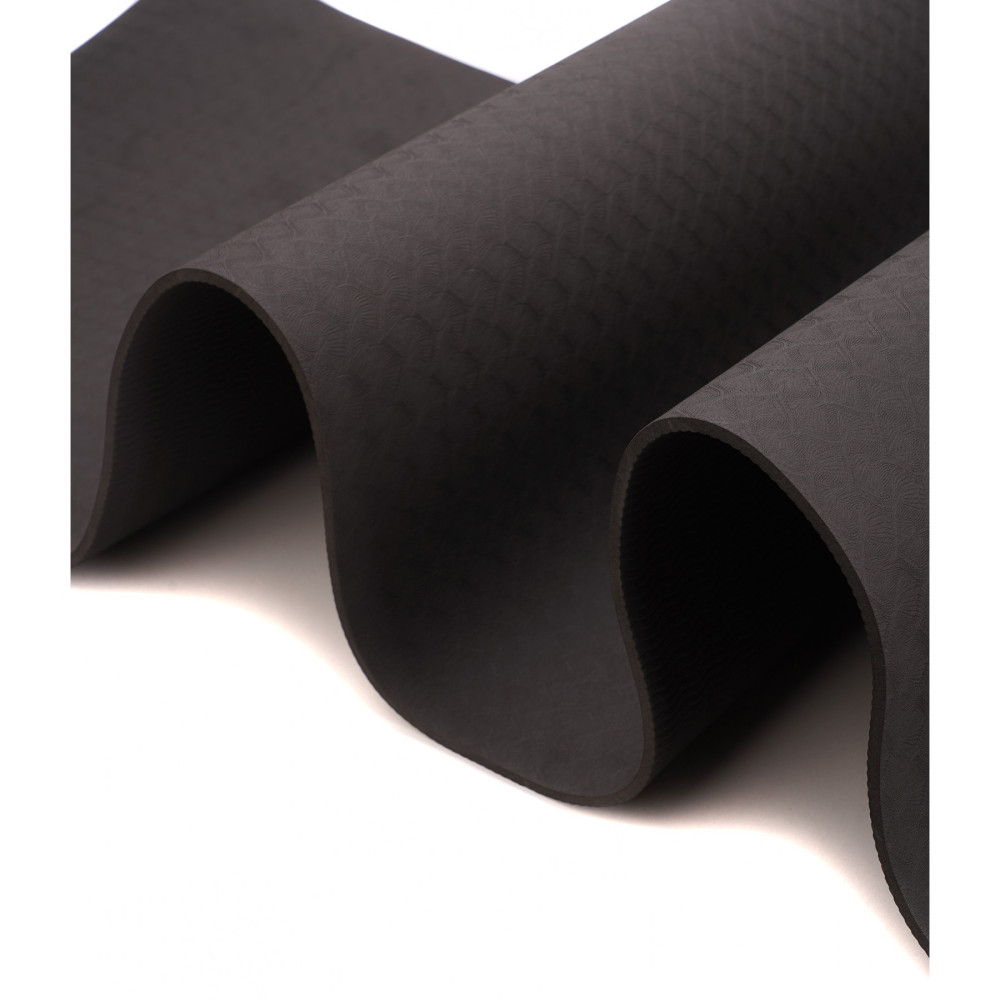 Килимок (мат) спортивний SportVida TPE 183 x 61 x 0.4 см для йоги та фітнесу SV-EZ0051 Black
