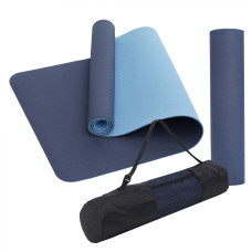 Коврик (мат) спортивный SportVida TPE 183 x 61 x 0.4 см для йоги и фитнеса SV-EZ0053 Blue/Sky Blue