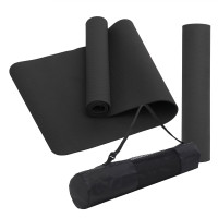 Килимок (мат) спортивний SportVida TPE 183 x 61 x 1 см для йоги та фітнесу SV-EZ0061 Black