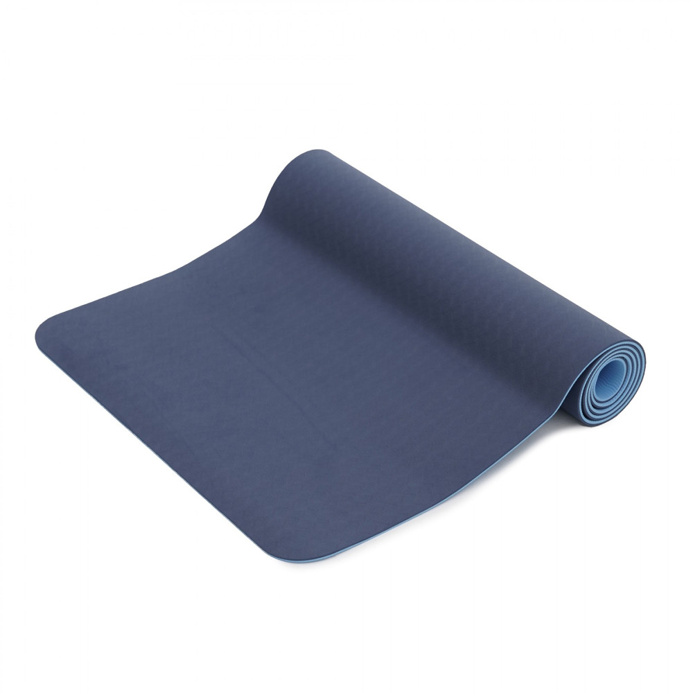 Килимок (мат) спортивний SportVida TPE 183 x 61 x 1 см для йоги та фітнесу SV-EZ0063 Blue/Sky Blue