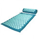 Килимок акупунктурний SportVida Аплікатор Кузнєцова з валиком 66 x 40 см Turquoise/Turquoise (SV-HK0283)