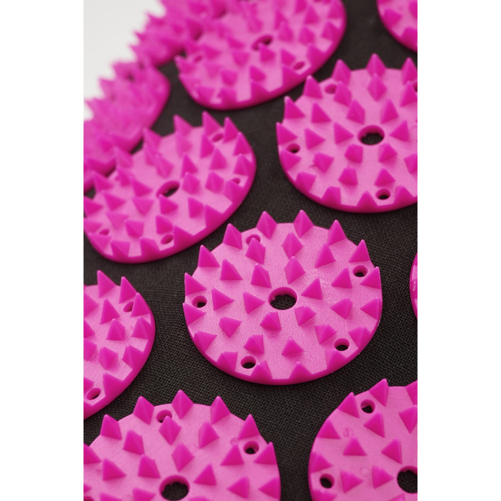 Килимок акупунктурний SportVida Аплікатор Кузнєцова з валиком 66 x 40 см Black/Pink (SV-HK0352)