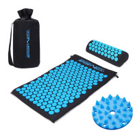 Коврик акупунктурный SportVida Аппликатор Кузнецова с валиком 66 x 40 см Black/Blue (SV-HK0407)