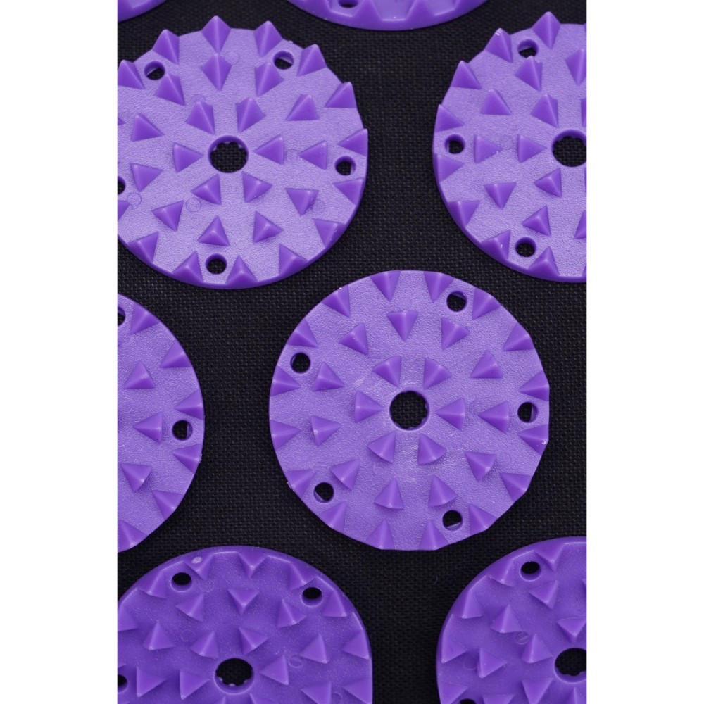 Килимок акупунктурний SportVida Аплікатор Кузнєцова з валиком 66 x 40 см Black/Violet (SV-HK0408)
