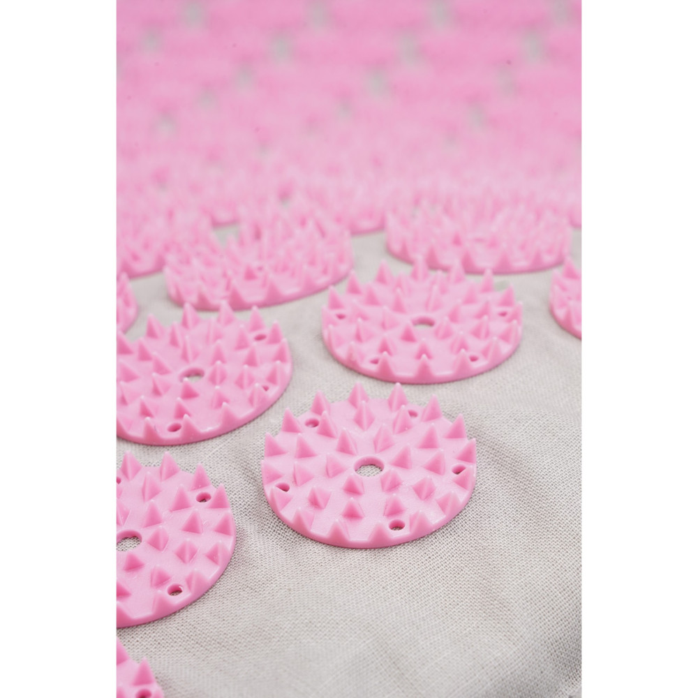 Килимок акупунктурний SportVida Аплікатор Кузнєцова з валиком 130 x 50 см Grey/Pink (SV-HK0409)