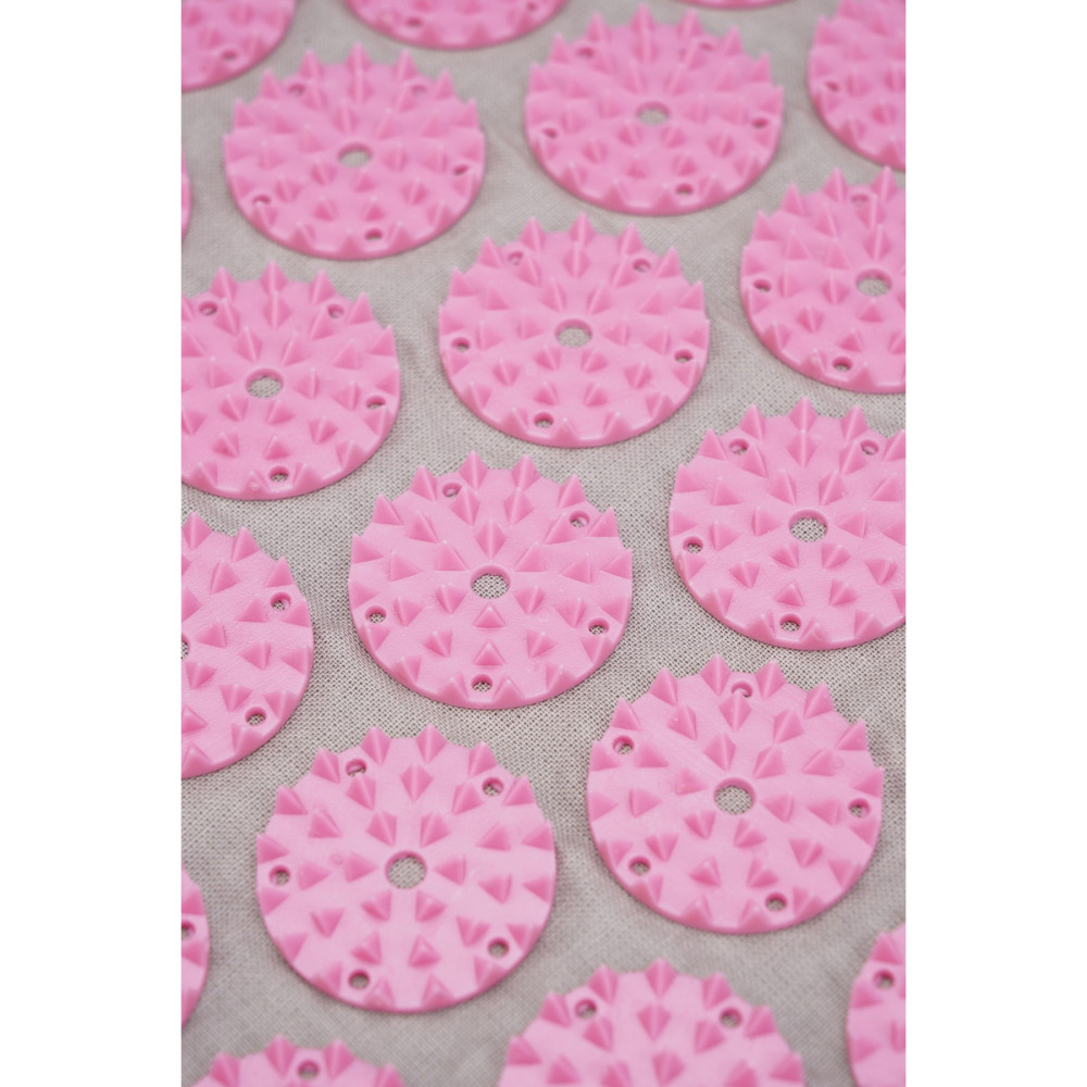 Килимок акупунктурний SportVida Аплікатор Кузнєцова з валиком 130 x 50 см Grey/Pink (SV-HK0409)