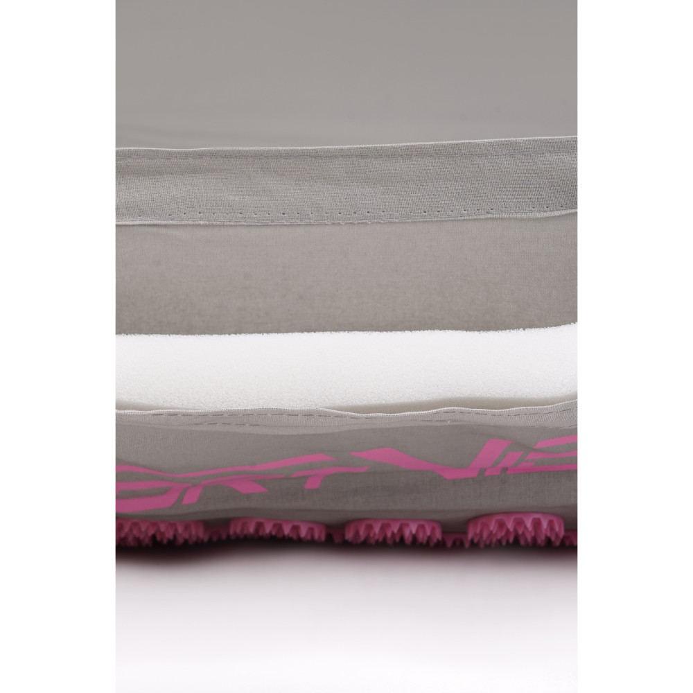 Килимок акупунктурний SportVida Аплікатор Кузнєцова з валиком 130 x 50 см Grey/Pink (SV-HK0409)