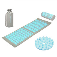 Коврик акупунктурный SportVida Аппликатор Кузнецова с валиком 130 x 50 см Grey/Sky Blue (SV-HK0410)