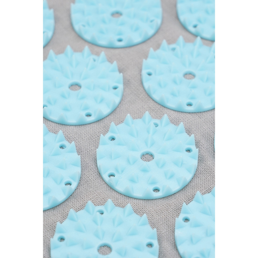 Килимок акупунктурний SportVida Аплікатор Кузнєцова з валиком 130 x 50 см Grey/Sky Blue (SV-HK0410)
