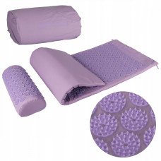 Коврик акупунктурный SportVida Аппликатор Кузнецова с валиком 130 x 50 см Purple/Purple (SV-HK0411)