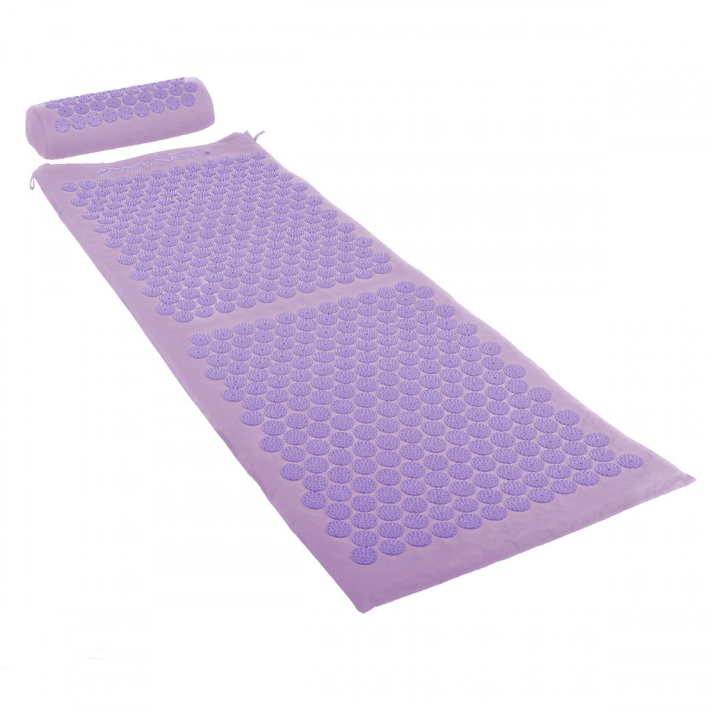 Килимок акупунктурний SportVida Аплікатор Кузнєцова з валиком 130 x 50 см Purple/Purple (SV-HK0411)