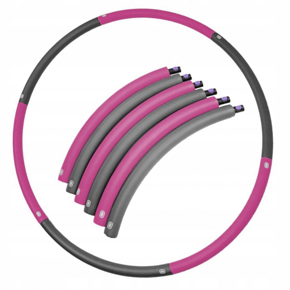 Обруч масажний SportVida Hula Hoop 90 см SV-HK0215 Grey/Pink