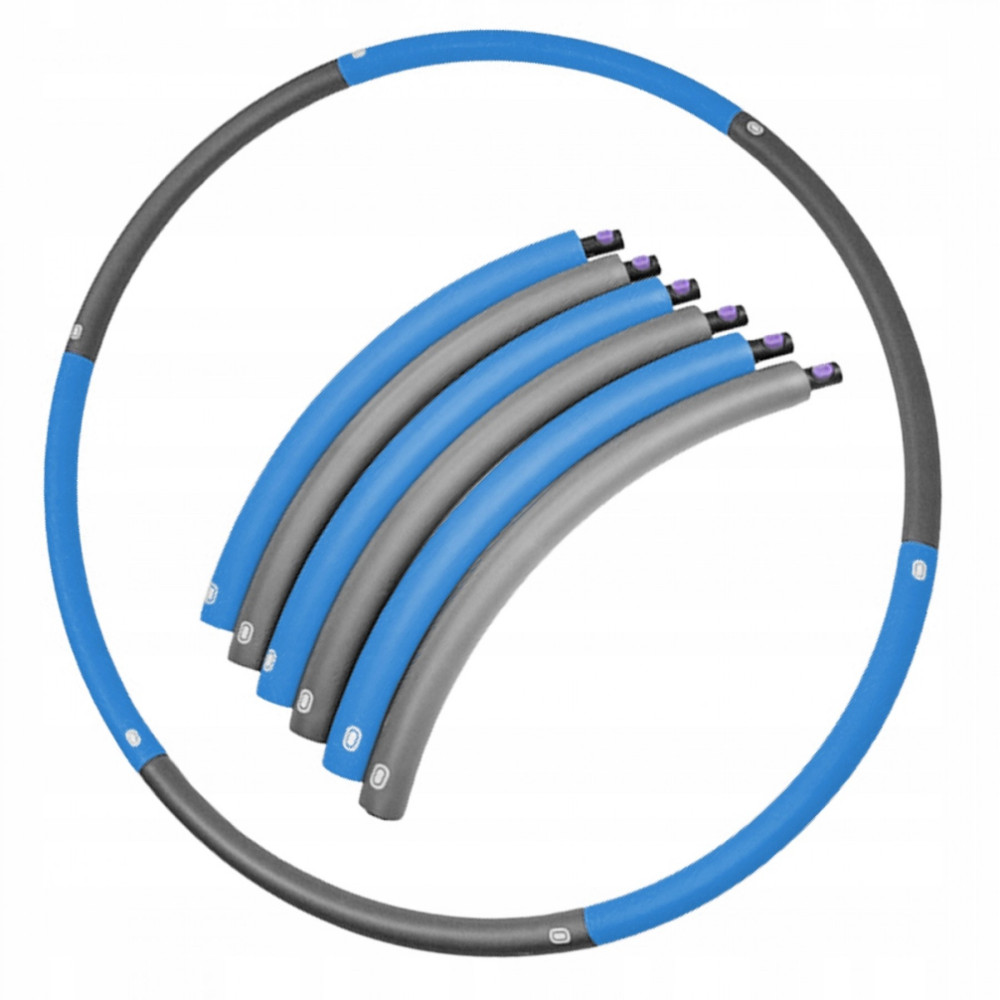 Обруч масажний SportVida Hula Hoop 90 см SV-HK0216 Grey/Blue