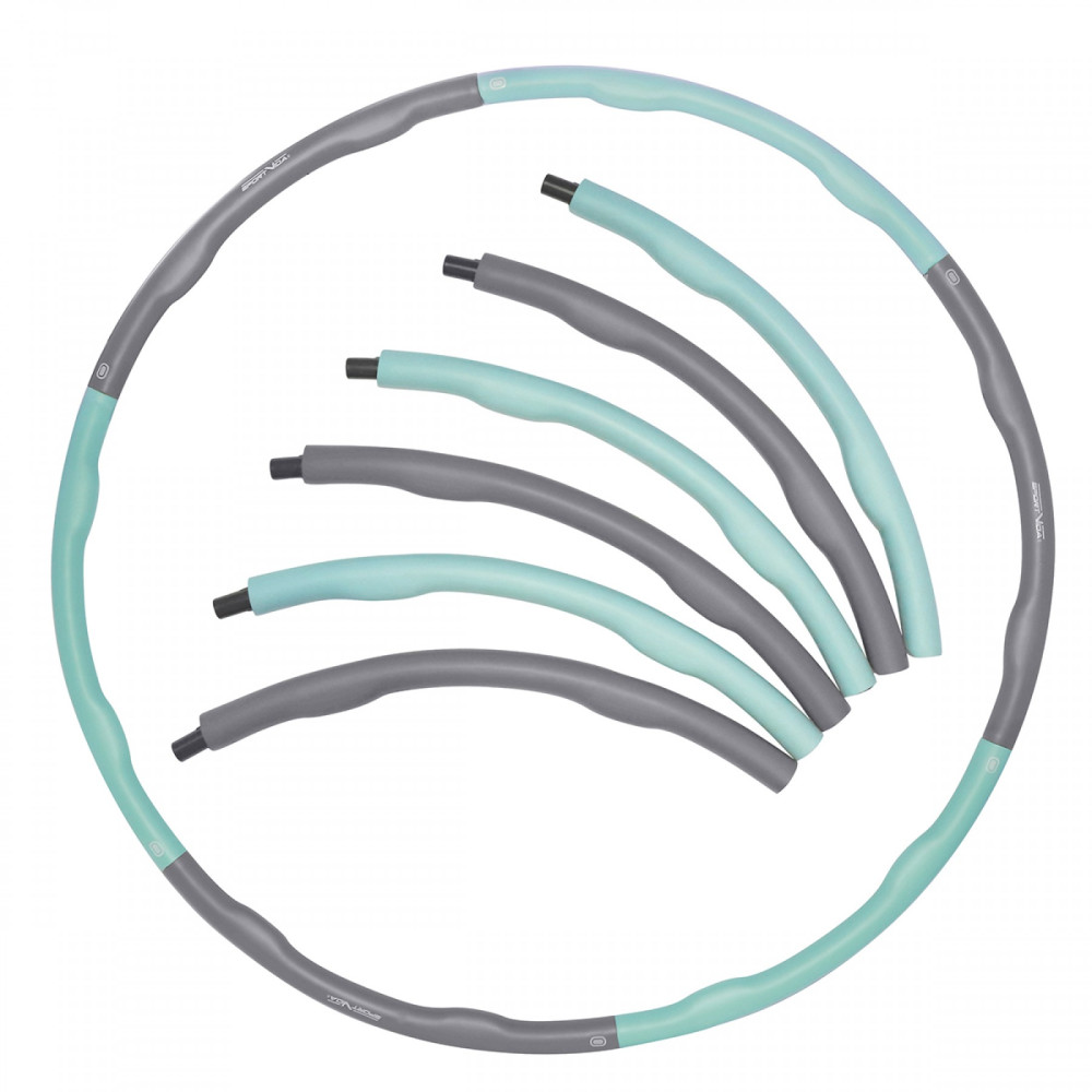 Обруч масажний SportVida Hula Hoop 100 см 1.2 кг SV-HK0337 Grey/Sky Blue
