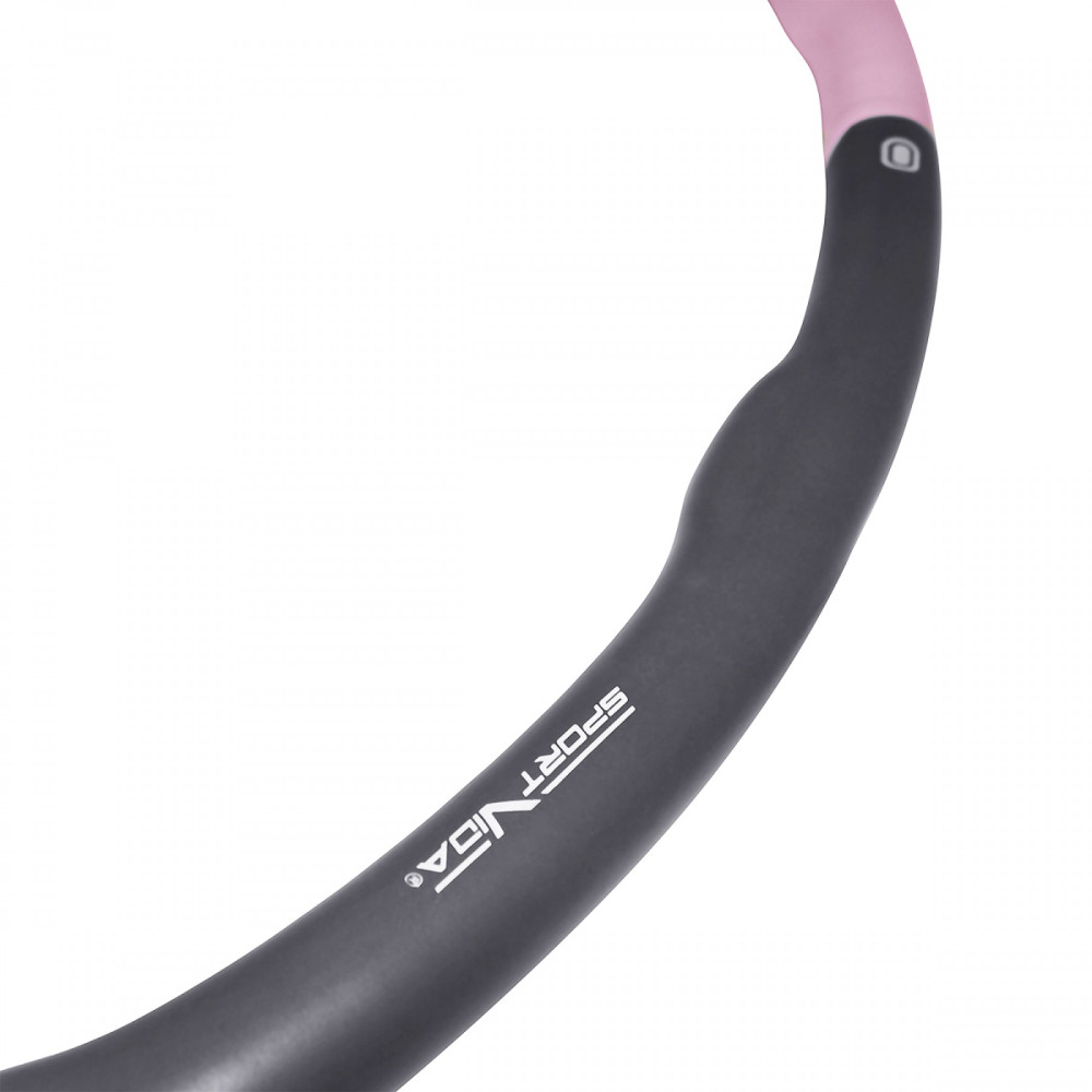 Обруч масажний SportVida Hula Hoop 100 см 1.2 кг SV-HK0338 Grey/Pink