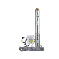 Скважинный насос центробежный Taifu 4STM 4/14+50M Н=102 м, Q=6 м3, P=1100 Вт, кабель 50 м +пульт (TF3392)