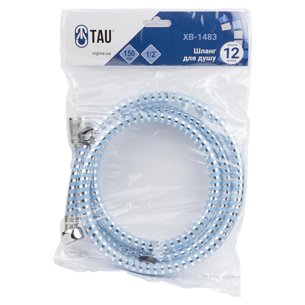 Шланг для душа Tau 1/2" PVC 2-х шаровий синій 150 см (9891671)