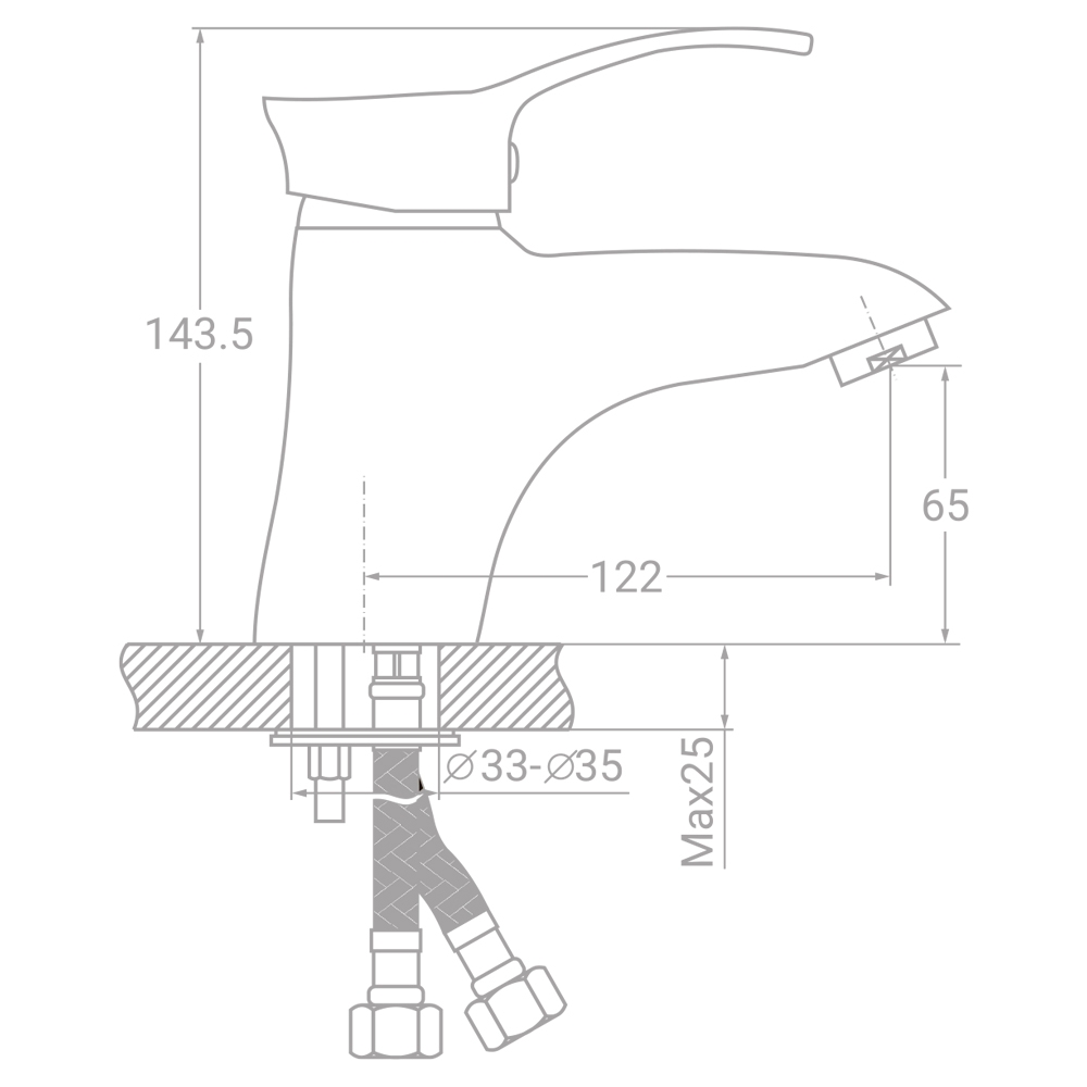 Змішувач для раковини TAU SE-2A145C (9807000)