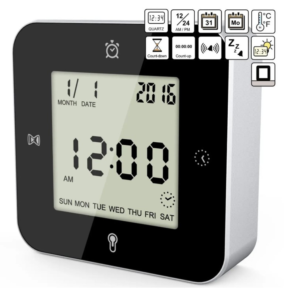 Часы настольные Technoline WT344 Black/Silver (WT344) (DAS301304)