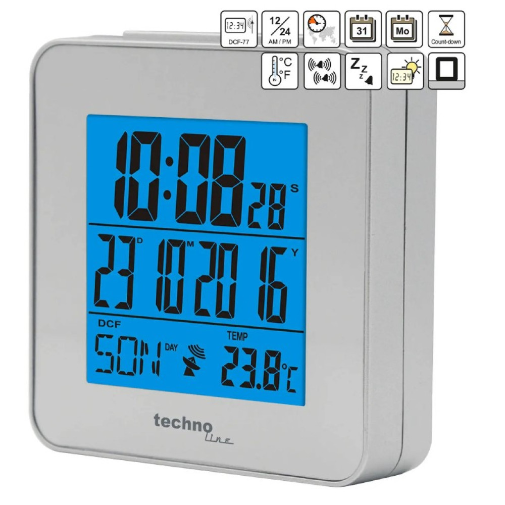 Часы настольные Technoline WT268 Silver (WT268) (DAS301305)