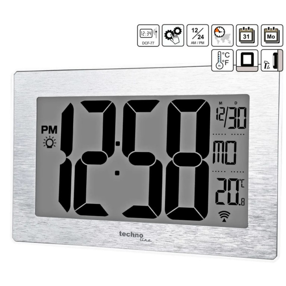 Часы настенные Technoline WS8019 Silver (WS8019)