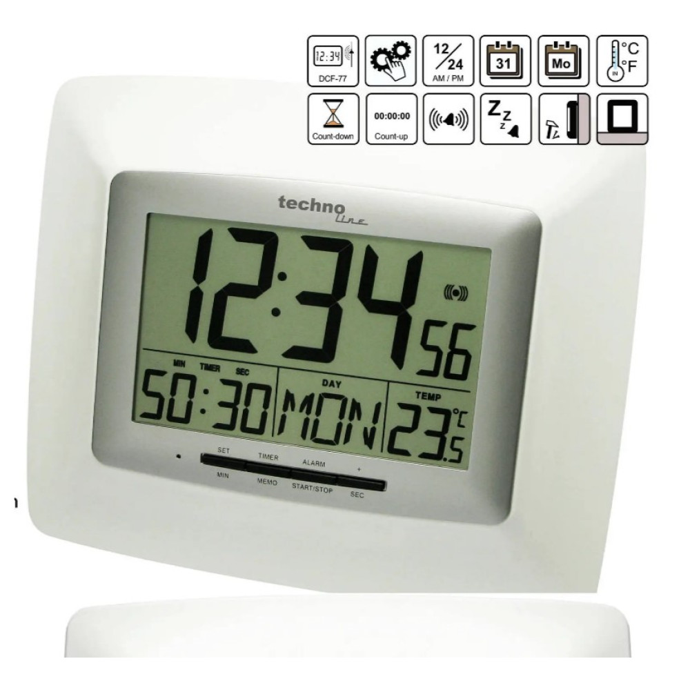 Годинник настінний Technoline WS8100 White/Silver (WS8100) (DAS301806)