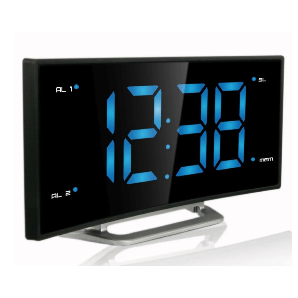 Годинник настільний з радіо Technoline WT460 Blue LED Black/Silver (WT460 blaue LED)