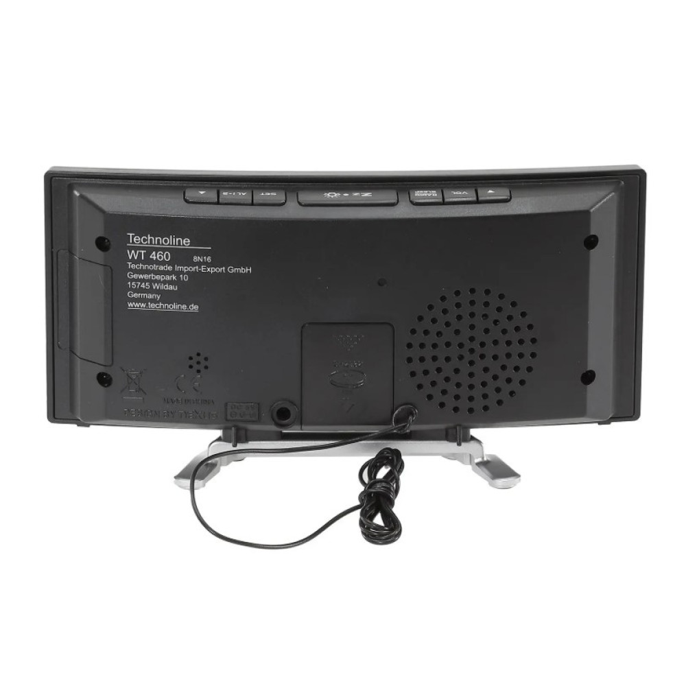 Годинник настільний з радіо Technoline WT460 Blue LED Black/Silver (WT460 blaue LED)