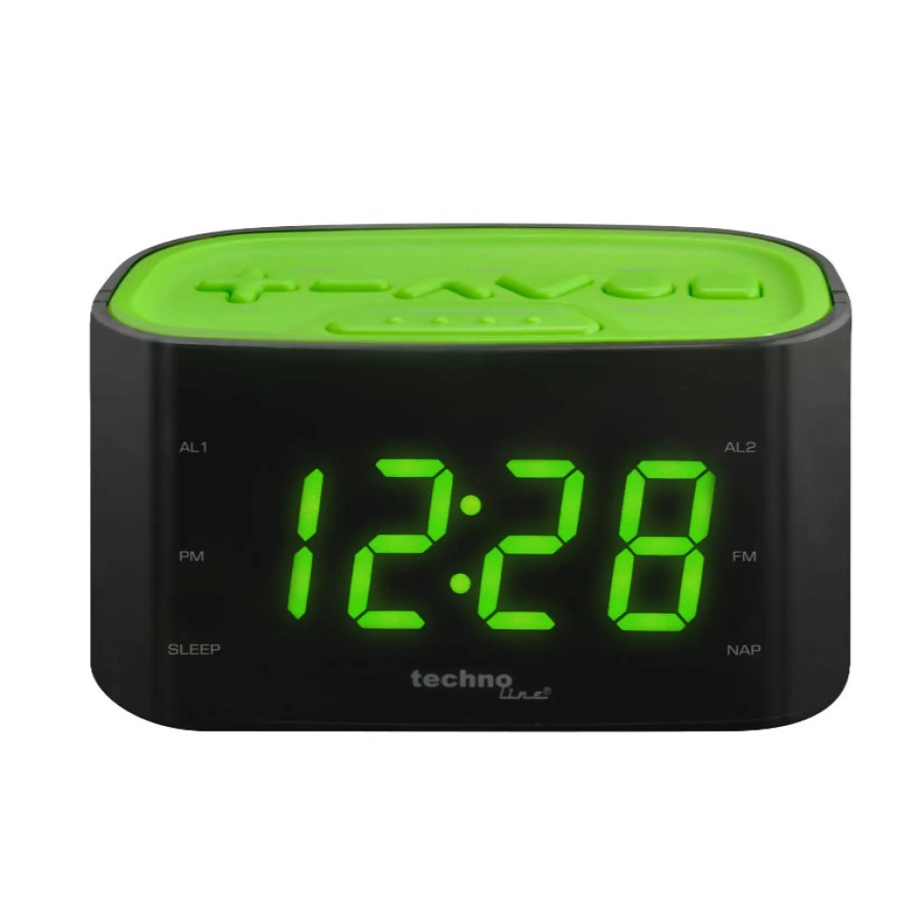 Годинник настільний з радіо Technoline WT465 Black/Green (WT465 grun) (DAS301825)