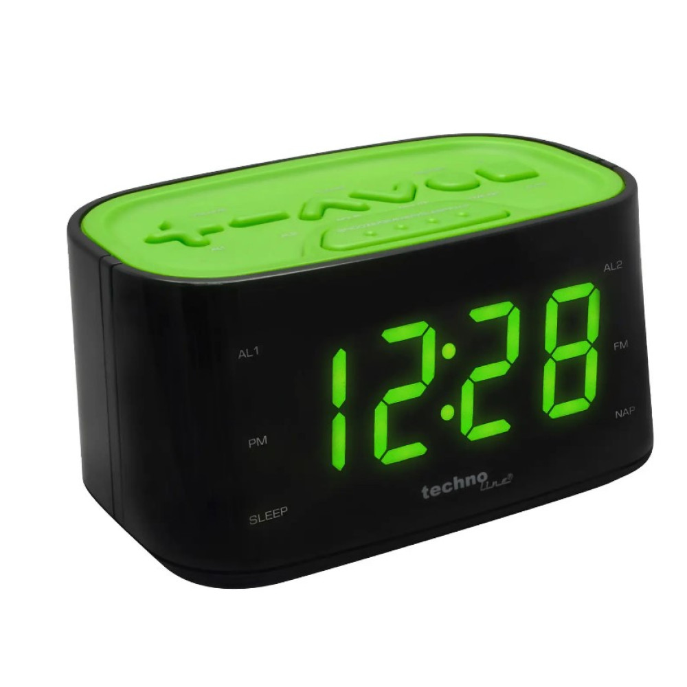 Годинник настільний з радіо Technoline WT465 Black/Green (WT465 grun) (DAS301825)