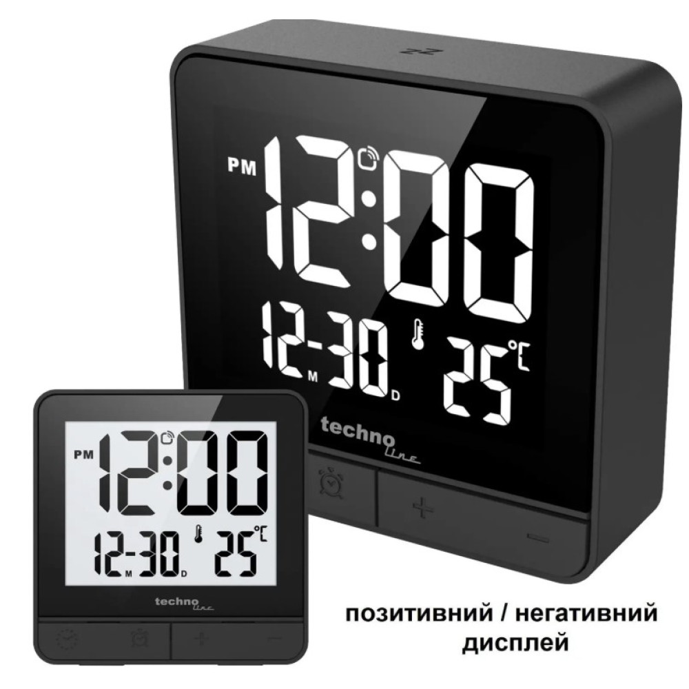 Часы настольные Technoline WT375 Black (WT375)