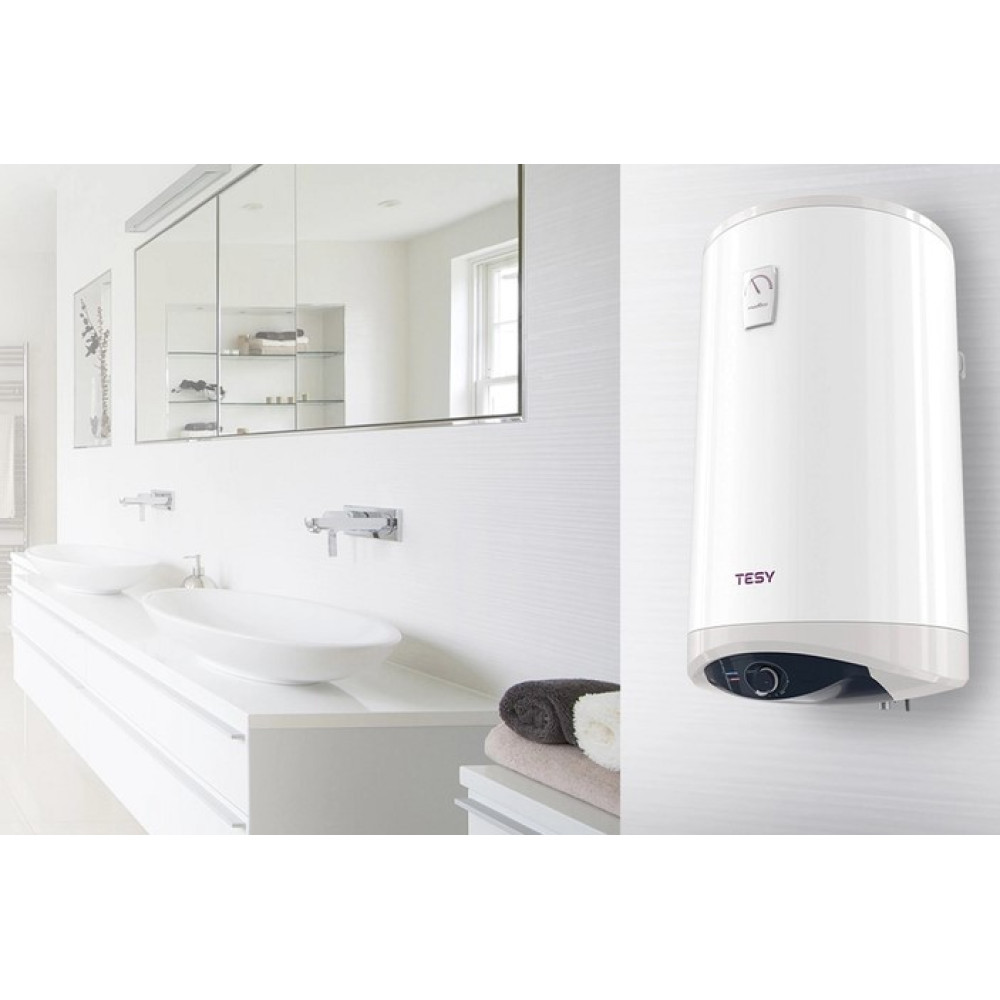 Водонагрівач Tesy Modeco Ceramic круглий GCV 1504724D C21 TS2RC 150 л, 2,4 кВт, "сухий" ТЕН, вертикальний, циліндричний, білий (302482)