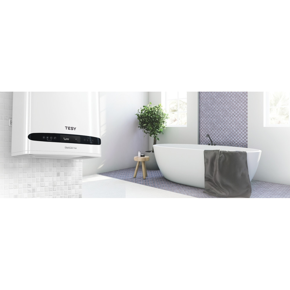 Водонагреватель TESY Bellislimo Cloud GCR 1002722 E31 ECW Wi-Fi 100 л, 2,2 кВт, "мокрый" ТЭН, универсальный, прямоугольный, белый (304654)